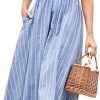 Saonta  Women's Striped Linen Midi Dress Elegant Square Neck Ruffle Cap Sleeves Maternity Dress 2024 Summer Beach Dress