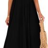 Saonta  Womens 2024 Summer Flowy Maxi Dress Casual Sleeveless Spaghetti Strap Ruffle Beach Long Dresses