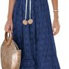 Saonta  Women's Maxi Dress Lace Dresses Boho Tassel V-Neck Flare Ruffle Adjustable Straps Beach Summer Long Dress