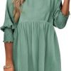 Saonta  Womens Summer Tunic Dress Casual Loose Short Sleeve Crew Neck Flowy Swing Mini Shift Dresses
