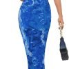 Saonta  Women's Summer Bodycon Tie Dye Dress Sleeveless Crew Neck Mesh Cocktail Party Maxi Dresses