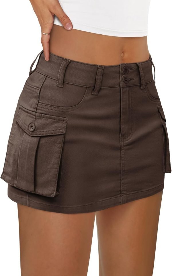 Saonta  Women Saonta  Mini Skirt Denim Jean Dress with Pocket