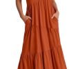Saonta  Women Summer Maxi Dress Short Sleeve Swing Casual Asymmetric Tiered Vacation Long Beach Sundress Outfits