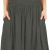 Saonta  Skirts for Women Regular and Plus Size Skirt with Pockets Below The Knee Length Ruched Flowy Midi Skirt