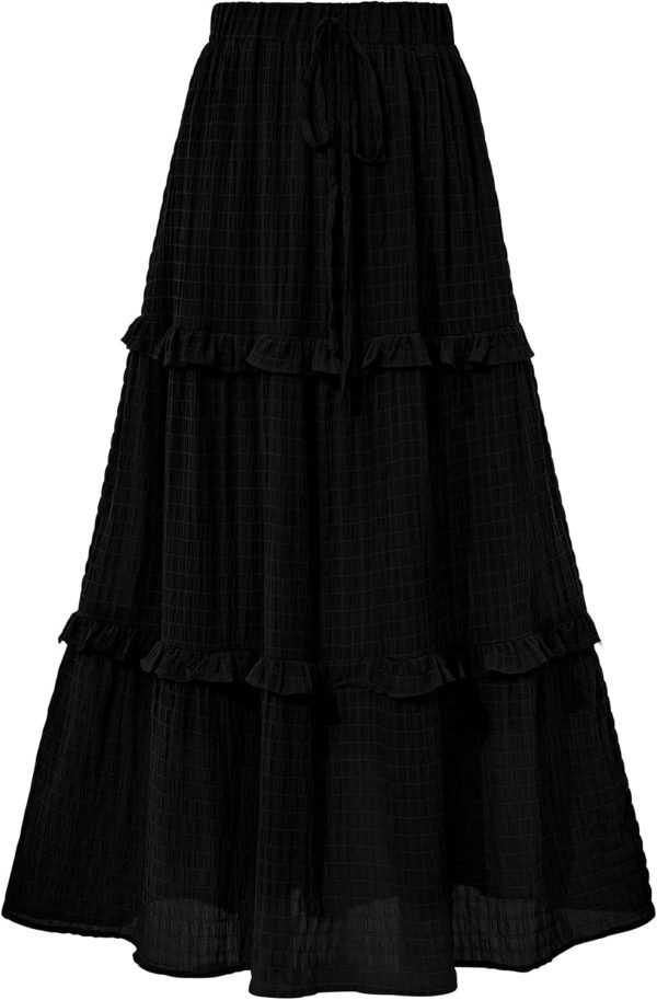 Saonta  Women's Long Summer Skirt 2024 Elegant High Waist Cocktail Party Wedding Guest Dress Flared A-Line Midi Skirts