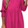 Saonta  Womens Summer Tunic Dress Casual Loose Short Sleeve Crew Neck Flowy Swing Mini Shift Dresses