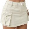 Low Waist Saonta  Skirt Women Button Mini Saonta  Denim Skirt with Pocket Mini Skirt