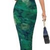 Saonta  Women's Summer Bodycon Tie Dye Dress Sleeveless Crew Neck Mesh Cocktail Party Maxi Dresses