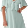 Saonta  Womens Dresses 2024 Spring Summer Deep V Neck Elegant Bow tie Mini Dress S-XL