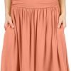 Saonta  Skirts for Women Regular and Plus Size Skirt with Pockets Below The Knee Length Ruched Flowy Midi Skirt