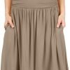Saonta  Skirts for Women Regular and Plus Size Skirt with Pockets Below The Knee Length Ruched Flowy Midi Skirt
