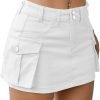 Low Waist Saonta  Skirt Women Button Mini Saonta  Denim Skirt with Pocket Mini Skirt