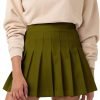 Saonta  Womens Girl High Waisted Pleated Tennis Skirt School A-Line Skater Skirts with Lining Shorts
