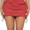 Womens Saonta  Skirt Y2k High Waisted Pencil Mini Skirts for Women Sexy Trendy Short Side Drawstring Ruched Bodycon Cute Skirts