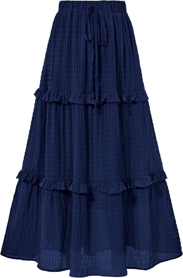 Saonta  Women's Long Summer Skirt 2024 Elegant High Waist Cocktail Party Wedding Guest Dress Flared A-Line Midi Skirts