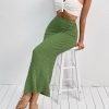 Saonta  Women's Texture Bodycon Maxi Skirt High Waist Pencil Long Skirts