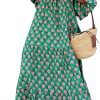 Saonta  Womens Loose Fit Casual Summer V Neck Half Sleeve Bohemian Geometric Pattern Maxi Long Dresses