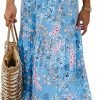 Saonta  Womens Loose Fit Casual Summer V Neck Half Sleeve Bohemian Geometric Pattern Maxi Long Dresses