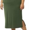 Saonta  Women's Pull-On Knit Midi Skirt (Available in Plus Size)