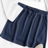 Saonta  Women's Casual Mini Skirt Drawstring Summer High Waist Bodycon Short Skirts