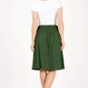 Saonta  Skirts for Women Regular and Plus Size Skirt with Pockets Below The Knee Length Ruched Flowy Midi Skirt
