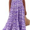 Saonta  Womens Dresses 2024 Puff Sleeve Floral Casual Summer Dresses Smocked Backless Beach Flowy Tiered Maxi Dress