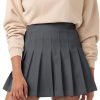 Saonta  Womens Girl High Waisted Pleated Tennis Skirt School A-Line Skater Skirts with Lining Shorts