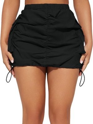 71DRBcaKkwL._AC_SL1500 Womens Saonta Skirt Y2k High Waisted Pencil Mini Skirts for Women Sexy Trendy Short Side Drawstring Ruched Bodycon Cute Skirts