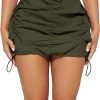 Womens Saonta  Skirt Y2k High Waisted Pencil Mini Skirts for Women Sexy Trendy Short Side Drawstring Ruched Bodycon Cute Skirts