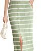 Saonta  Womens 2024 Summer Striped Dress Sleeveless Knitted Midi Bodycon Dresses Tank Ribbed Sweater Beach Dress