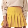 Saonta  Womens Girl High Waisted Pleated Tennis Skirt School A-Line Skater Skirts with Lining Shorts