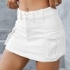 Low Waist Saonta  Skirt Women Button Mini Saonta  Denim Skirt with Pocket Mini Skirt