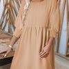 Saonta  Womens Summer Tunic Dress Casual Loose Short Sleeve Crew Neck Flowy Swing Mini Shift Dresses