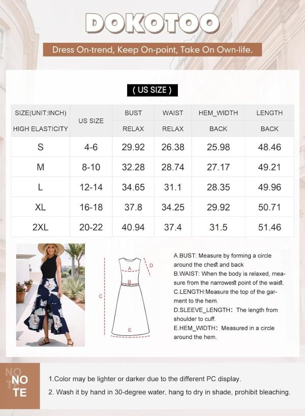 Saonta  Women's Summer 2024 Maxi Dress Spaghetti Strap Spring Casual Boho Split Beach Long Flowy Dresses Trendy