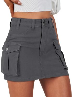 71LgJO-KksL._AC_SL1500 Saonta Saonta Skirt Women Button Mini Skirt with Pocket Y2k Bodycon 2024 Trendy Denim Jean Short Skirts