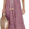 Saonta  Women's Maxi Dress Lace Dresses Boho Tassel V-Neck Flare Ruffle Adjustable Straps Beach Summer Long Dress