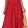 Saonta  Womens 2024 Summer Flowy Maxi Dress Casual Sleeveless Spaghetti Strap Ruffle Beach Long Dresses