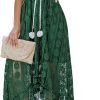 Saonta  Women's Maxi Dress Lace Dresses Boho Tassel V-Neck Flare Ruffle Adjustable Straps Beach Summer Long Dress