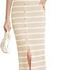 Saonta  Womens 2024 Summer Striped Dress Sleeveless Knitted Midi Bodycon Dresses Tank Ribbed Sweater Beach Dress