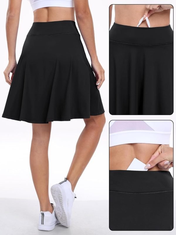 Saonta  Knee Length Skorts Skirts for Women 2024 Summer High Waisted Golf Tennis Skirt Casual Travel Built-in Shorts Clothes