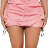 Womens Saonta  Skirt Y2k High Waisted Pencil Mini Skirts for Women Sexy Trendy Short Side Drawstring Ruched Bodycon Cute Skirts