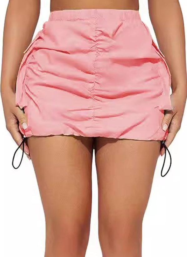 Womens Saonta  Skirt Y2k High Waisted Pencil Mini Skirts for Women Sexy Trendy Short Side Drawstring Ruched Bodycon Cute Skirts