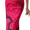 Saonta  Women's Summer Maxi Bodycon Dresses Strapless Tube Top Printed Long Party Club Slit Dress