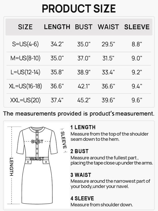 Saonta  Women's Knit Bodycon Sweater Dress Button Short Sleeve Crew Neck Elegant Formal Mini Dress