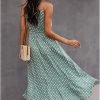 Saonta  Women's 2024 Summer Casual Boho Sundress Polka Dot Spaghetti Strap V Neck Flowy Midi Dresses