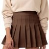 Saonta  Womens Girl High Waisted Pleated Tennis Skirt School A-Line Skater Skirts with Lining Shorts