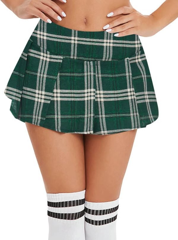 Saonta  Mini Pleated Skirts for Women Mini Plaid Skirt XS-XXL