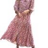 Saonta  Womens Loose Fit Casual Summer V Neck Half Sleeve Bohemian Geometric Pattern Maxi Long Dresses