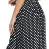 Women's Polka Dots Short Sleeve V Neck Dresses Vintage Boho Maxi Summer Dress with Stretchy Waist