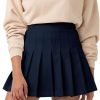 Saonta  Womens Girl High Waisted Pleated Tennis Skirt School A-Line Skater Skirts with Lining Shorts